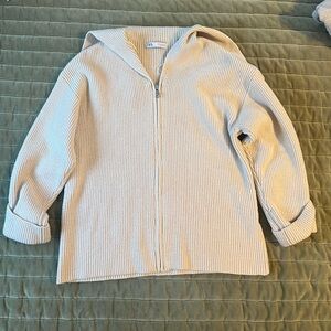 Zara Beige Ribbed Knit Sweater